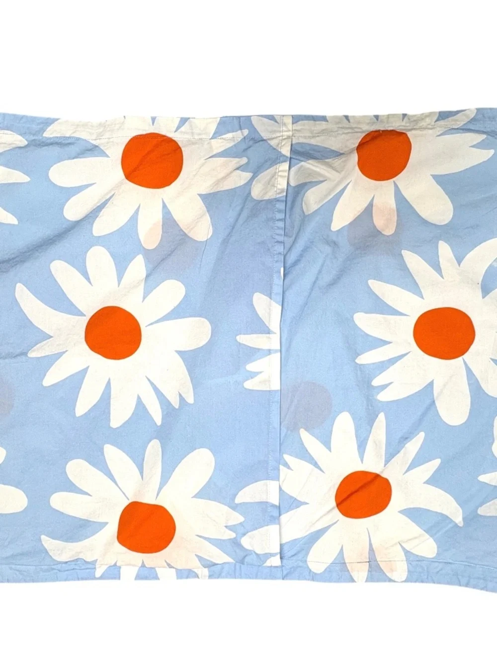 MARIMEKKO pillowcase cotton big daisies flower size standard blue orange white